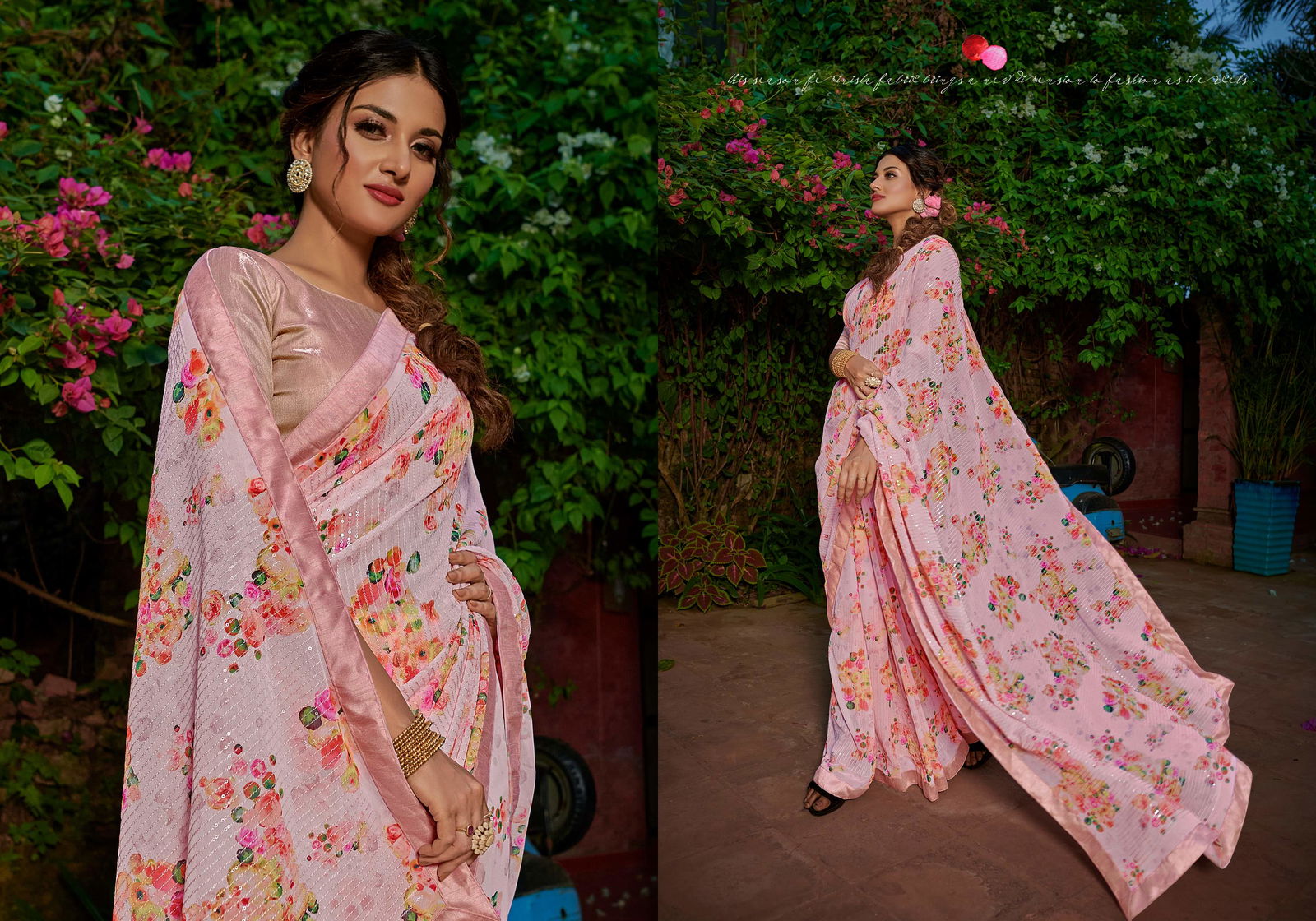 Ynf Summer Sequence New Ethnic Wear Georgette Printed  Saree Collection